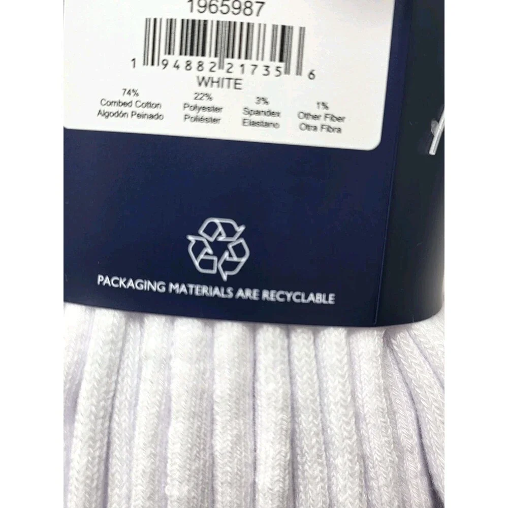 2pk Tommy Hilfiger Men's Casual Cushion Crew Sock (16 Pair) Fits Size 7-12 White